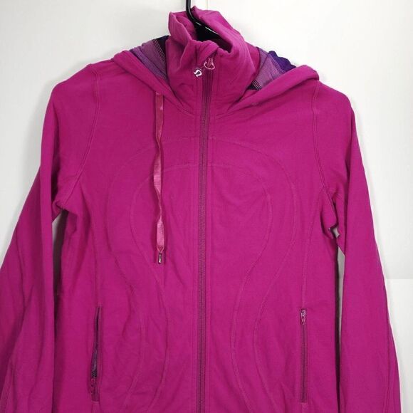 Lululemon Women's Stride Size 4 Pink Full-Zip Hooded Athletic Basic Jacket - Picture 2 of 12